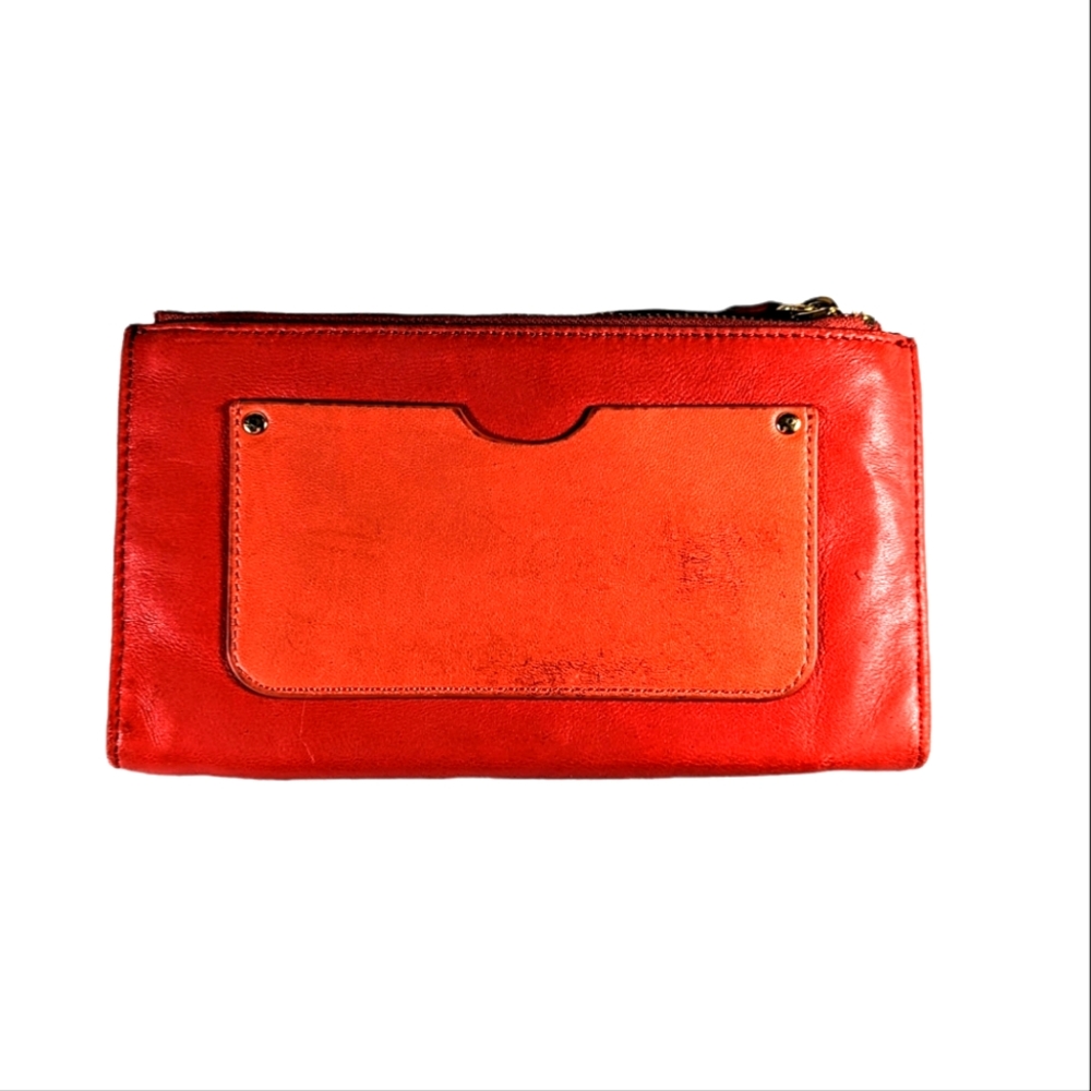 Margot Red And Orange Leather Clutch Wallet